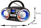 Przenośny odtwarzacz CD | Światła disco LED | Boombox | CD/CD-R | USB | Radio FM | Wejście AUX | Gniazdo słuchawkowe | 20 gniazd pamięci | Radio dla dzieci | Radio CD | Kompaktowy system (czarny/Sunny