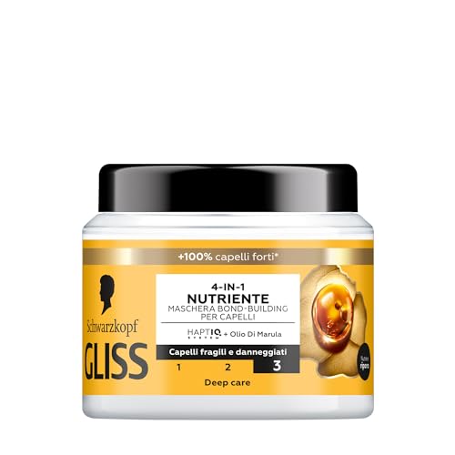 Schwarzkopf Gliss 4 en 1 - Mascarilla nutritiva para el cabello, 400 ml