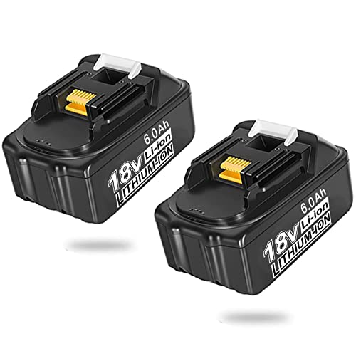 VANON 2Stück 6.0 Ah 18V Li-Ionen-Ersatzakku für Makita 18V akku,Kompatibel mit BL1860 BL1850B BL1860B BL1850 BL1840 BL1830 BL1835 BL1845 LXT-400 für 18V Makita akku Cover