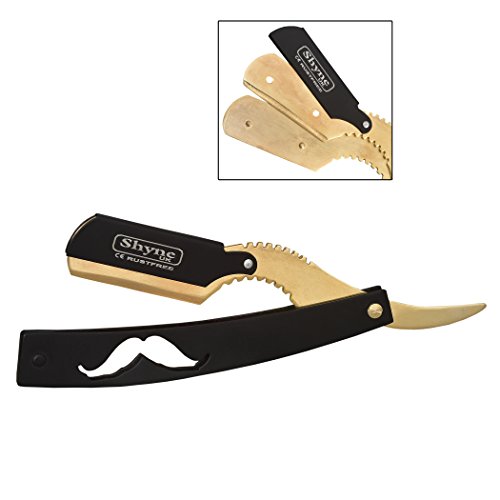 Barber Hair Salon Straight Cut Throat Shaving Steel Black & Gold Razor
