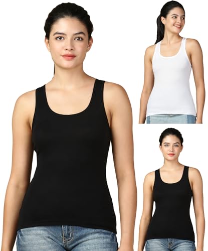 Image of Lux Cozi Women Cotton Racerback Tank Top | Pack of 3