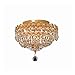 Elegant Lighting 1900F12G/EC Cut Clear Crystal Century 4-Light, Single-Tier Flush Mount Crystal Chandelier, Finished in Gold with Clear Crystals