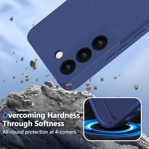 Coque Samsung S22 MagSafe en silicone bleu avec doublure microfibre - 5