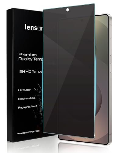 Image of Lensarmor Samsung S25 Ultra Privacy Borderless Tempered Glass - Ultrasonic Fingerprint Compatible Screen Protector for Galaxy S25 Ultra 5G - Premium Privacy Screen Guard with 9H+ Protection