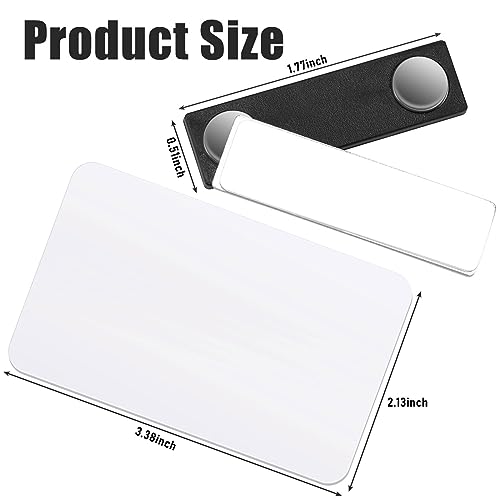 Image of 50 Set Name Tags Reusable Name Badge Magnet 3.4 x 2.1'' Blank Magnetic Badge Holder for Personalized Jacket Shirts DIY Kit Office School Supplies