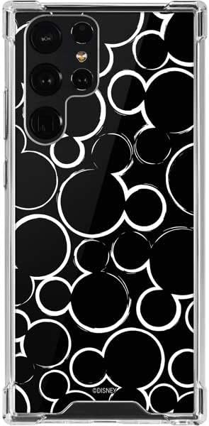 Skinit Funda transparente para teléfono compatible con Samsung Galaxy S22 Ultra, diseño de silueta de Mickey Mouse con licencia oficial de Disney