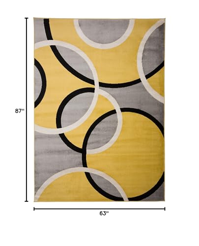 Tapete Rugshop Abstract Circles Amarillo 87 x 63 in miniatura 2
