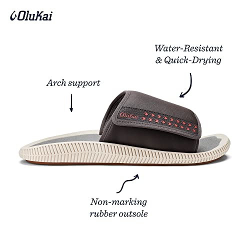 OLUKAI Ulele Olu Men's Slide Sandals, Water Resistant Beach Shoes, Fully Adjustable & Comfort Fit, Wet Grip Rubber Soles4