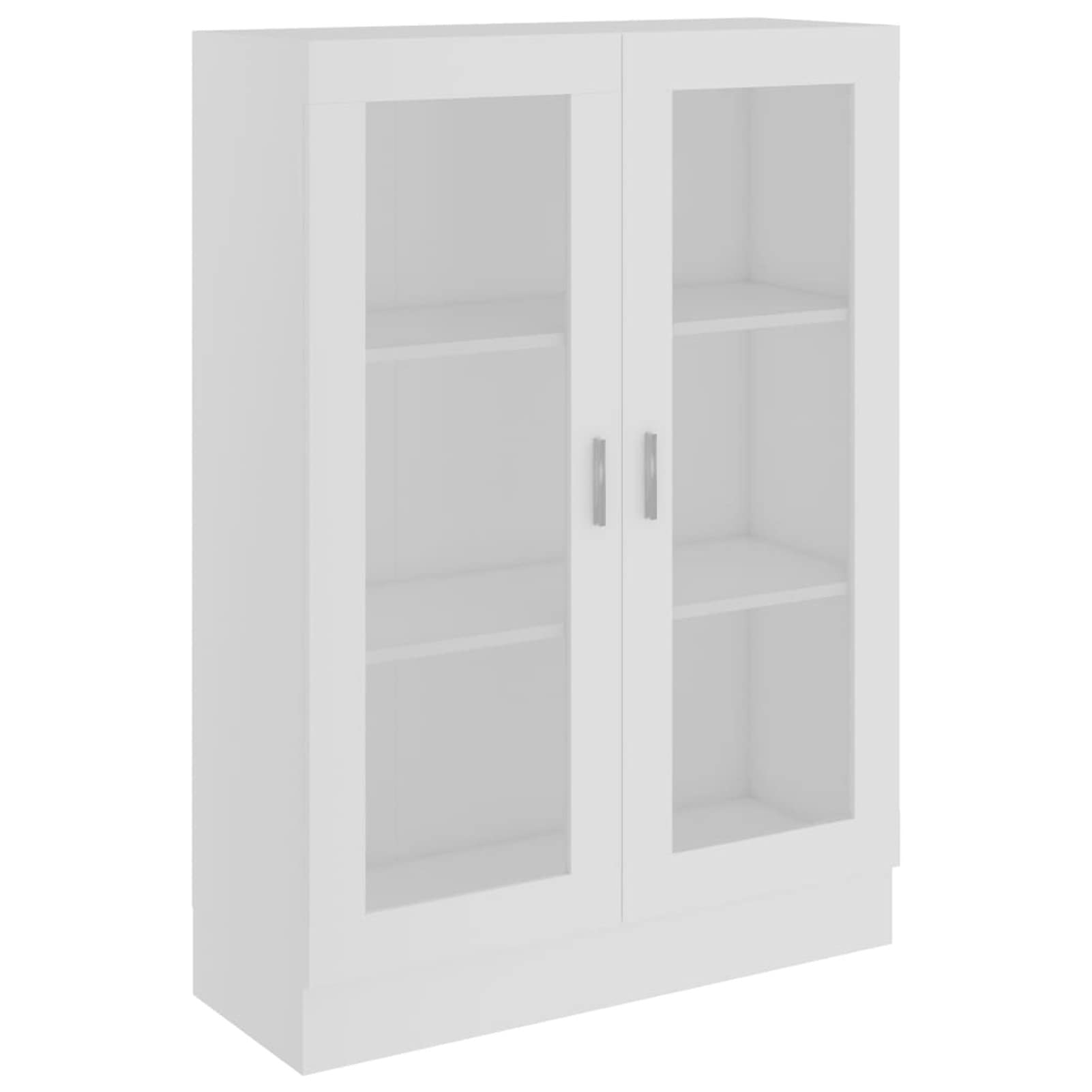 Estantería Librería con 3 Compartimentos y Puerta Doble Estantes Almacenaje Libros para Salón Estudio Blanco 82,5x30,5x115 cm