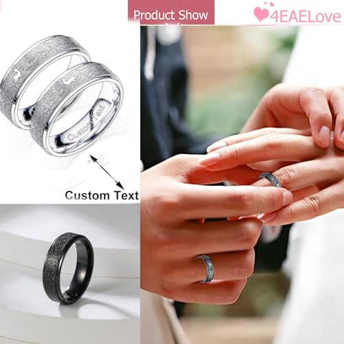 Customize Her Buck His Doe Elk Couples Rings Promise Ring Inside Can Engraved Band Rings Wedding Rings Titanium Stainless Steel 8mm 6mm 6-13#3