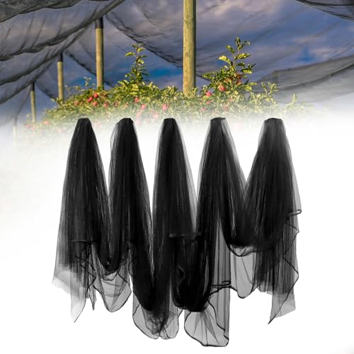 QWORK® Rete per insetti, telo zanzariera esterno 3 × 10 m, rete traspirante nera, rete protezione degli uccelli, per protezione delle piante e decorazione di Halloween