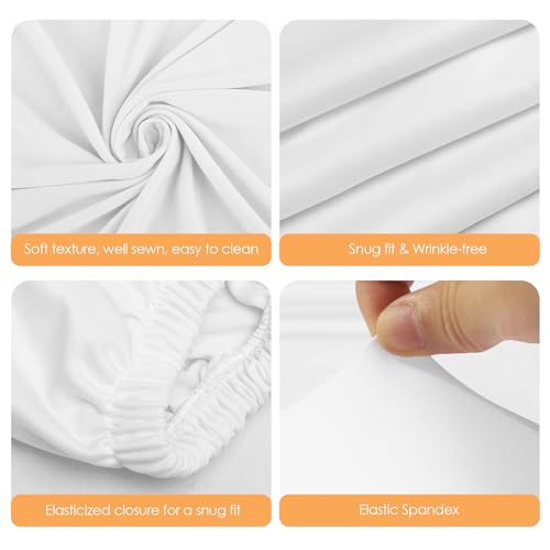 Image of Putros Cylinder Pedestal Covers White 3Pcs Spandex Cylinder Plinth Stand Cover for Party Wedding Props Event Decor