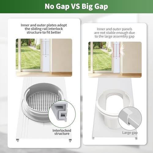 Image of Upgrade Portable Air Conditioner Sliding Door Vent Kit with 4-in-1 Coupler Filter Suitable for 5.1 /5.9 inch Exhaust Hose,Adjustable from 16 inch to 90 inch Ac Vent Kit for Window /Sliding Door
