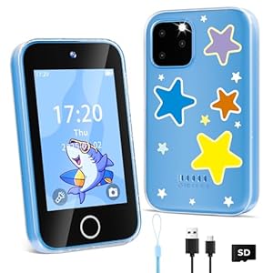 CKATE Kids Phone, Kids Smart Phone | 3.5" Touchscreen, Eye-friendly, 1000mAh Battery, Long battery life | Puzzle Games, Music, Dual Camera | 4 5 6 7 8 9 10 11 12 Year Old Girl Gifts & Boys Gifts, Blue