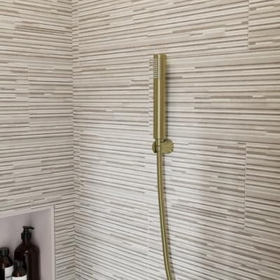 GoodHome Trio douchette Owens or brossé 1,5 m