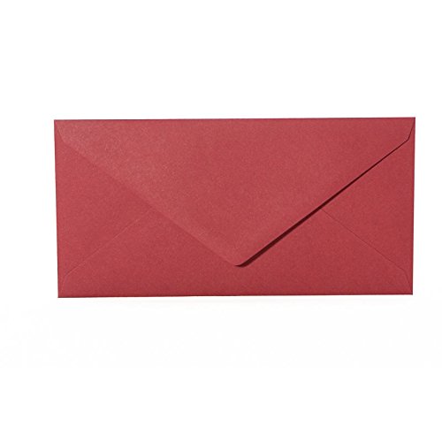 100 Buste Per Lettere 110 X 220 mm con patta, 120 G, colore: 24 Bordeaux