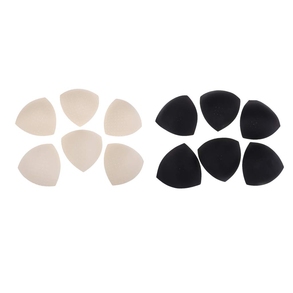 JAZZY PEARLS® 6 Pairs Triangle Sew in Insert Soft Cup Removable Padded Beige & Black Bra Cup Pads Foundations & Undergarments Sewing Crafts-image-39