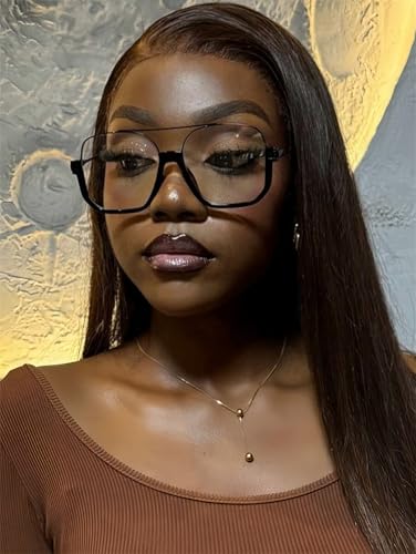 Image of GUVIVI Retro Oversized Aviator Sunglasses for Women Men Square Double Bridge Pilot Sun Glasses 70s Trendy Shades