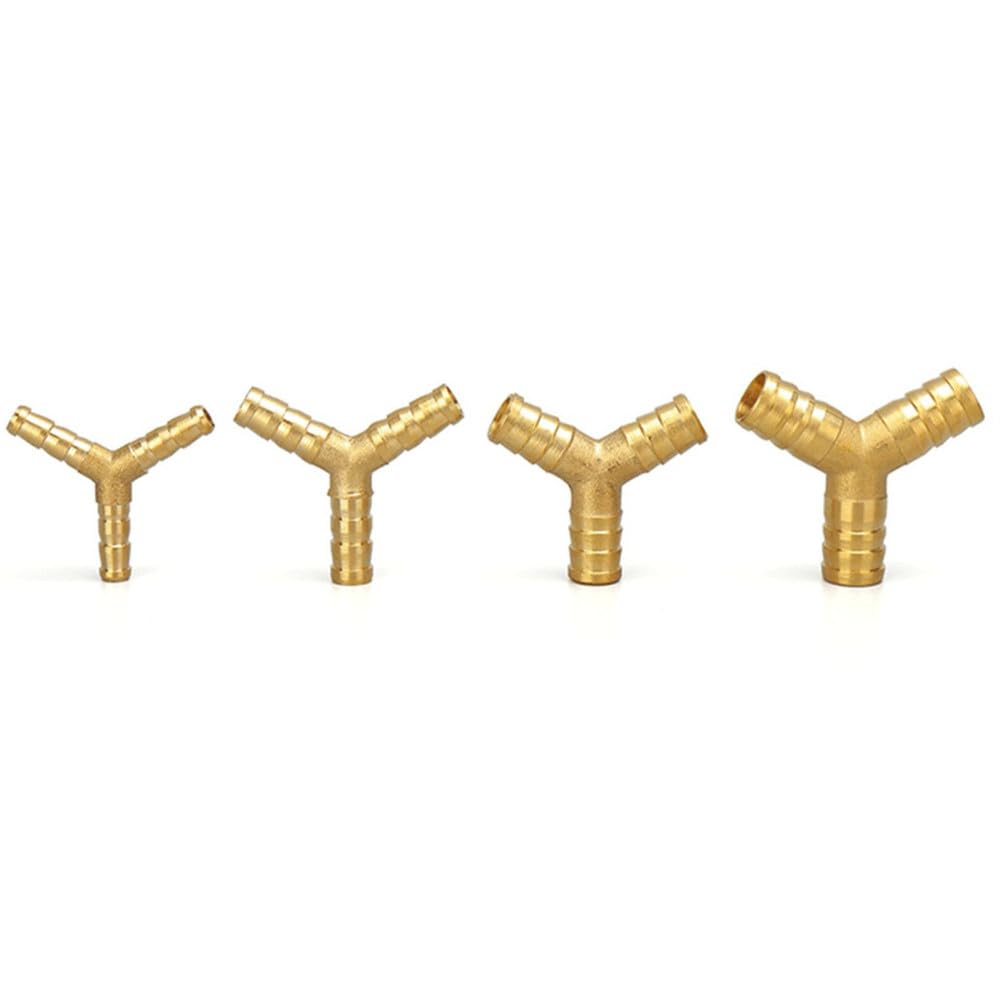 Racores de latón para mangueras, Accesorio de tubería de púas de latón, codo recto, forma TYX, conector de 2, 3 y 4 vías for tubos de cobre de 6 mm a 19 mm, 8 mm, 10 mm, 14 mm, 16 mm y 4 mm, recto con