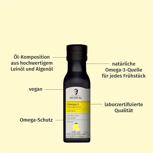 Dr. Budwig Premium Omega 3 DHA + EPA Öl Zitrone (100ml) – Ansicht 3