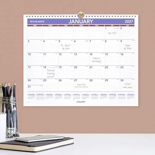Image of AT-A-GLANCE 2027 Wall Calendar, Monthly, 15 inch x 12 inch Planner, Ruled Daily Blocks (PM82827)