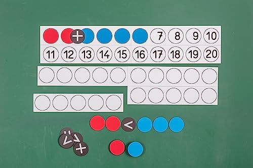 WISSNER 80808 aktiv lernen - Magnetische Lehrer Rechenleiste mit 22 Wendeplättchen und 10 Rechenzeichen