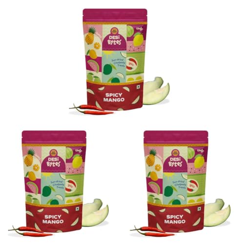 Image of GO DESi Spicy Mango Candy, 200g, Fruit Snacks, Mouth Freshener, Mango Bites, Dehydrated (Pack of 3)