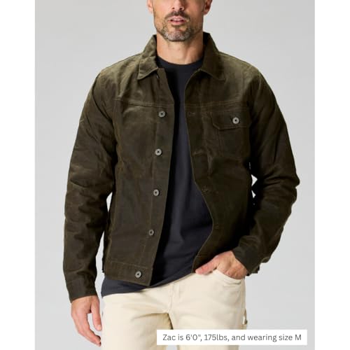 Image of Huckberry Flint and Tinder Men's Flannel-Lined Waxed Trucker Jacket
