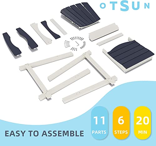 Otsun Outdoor Tall Adirondack Chairs, Patio Bar Stool Chair With High Back, 400Lbs, Widened Arms, All-Weather Balcony Chair For Backyard, Garden, Yard #TOP6