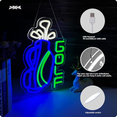 Image of Golf neon sign Par Tee Golf Neon Sign for wall decor Golf Club Bedroom Man Cave Decor