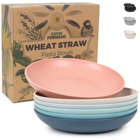 Grow Forward Premium Wheat Straw Pasta Bowls - 30oz Cover