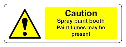 Sicherheitsschild mit Aufschrift \"Caution Spray Paint Booth Paint Fumes May Be Present – 3 mm Aluminium-Dibond für den Innen- und Außenbereich (300 mm x 100 mm), 5 m Sichtabstand Sicherheitsschild mit Aufschrift \"Caution Spray Paint Booth Paint Fumes May Be Present – 3 mm Aluminium-Dibond für den Innen- und Außenbereich (300 mm x 100 mm), 5 m Sichtabstand