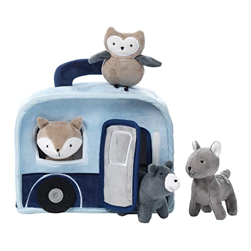 Image of Lambs & Ivy Interactive Blue Camper/RV Plush with Stuffed Animal Toys