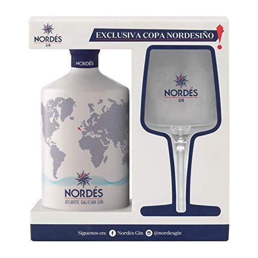 Ginebra Premium nacional Nordés - Estuche 1 botella de ginebra Nordés + con copa Nordesiño de regalo