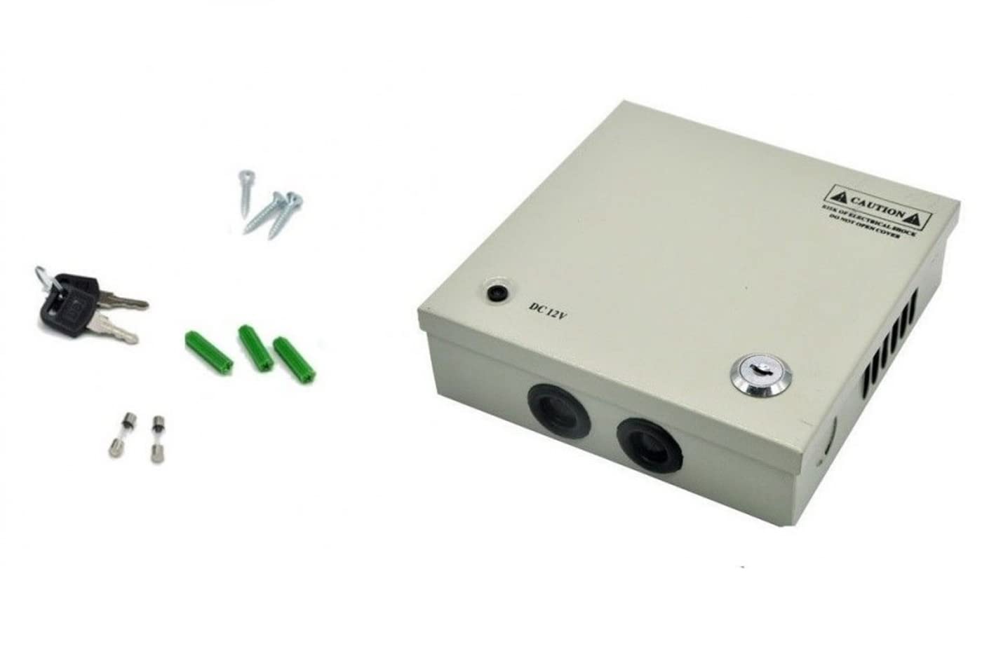 Alimentatore stabilizzato 12V 10A 4 uscite canali box quadro telecamere E-T152