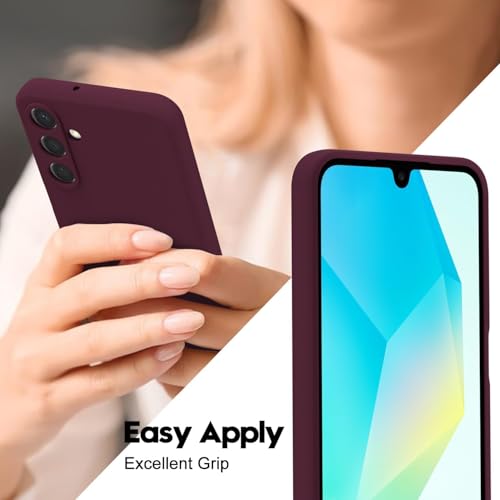 Image of DIZORO Microfiber Candy Case for Samsung M16 5g / F16 5g Smooth Touch Cushion Liquid Soft Silicone Gel Rubber Phone Cases Non-Slip Full Body Protective Shockproof Back Cover- Wine red