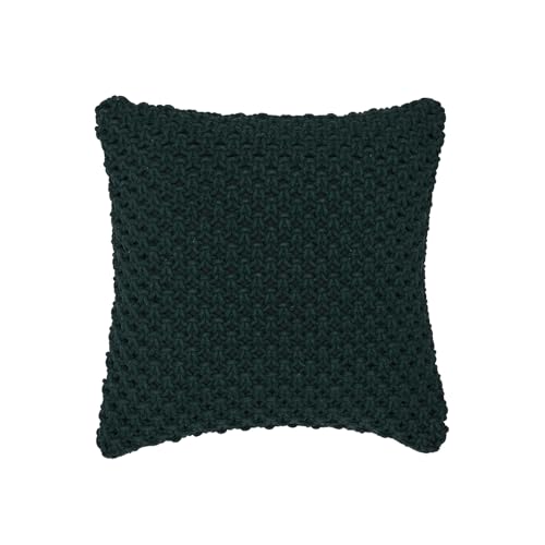 Image of Wakefit Designer Cushion Cover | 16x16 inch | Boho Macrame | Cotton Fabric on Front & Back | Hush | Pack of 1 | Dark Green