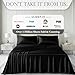 DECOLURE Satin Bed Sheets - 4 Piece Luxury Silky Queen Size Bedding Set - Softer Than Silk, Wrinkle-Free with 15” Deep Pocket Fitted Sheet, Perfect for Hair & Skin, Gifts for Women (Black)