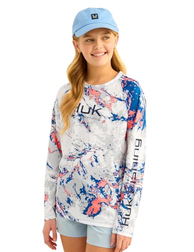 Image of HUK Kids Pursuit Pattern Long Sleeve Shirt, Fishing Shirt for Kids