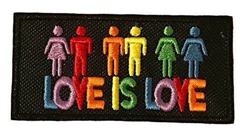 Smartbadge® LGBTQ Rainbow Equality Love Is Love Embroidered Sew or Iron on Patch (A)