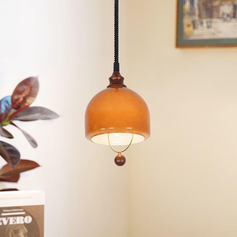 Lustre de salle à manger rétractable médiéval ambré hauteur réglable