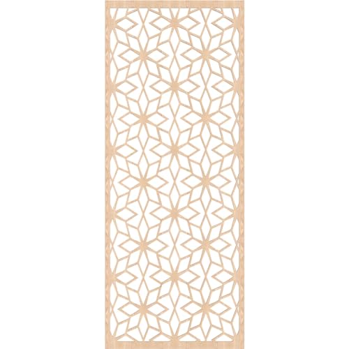 Image of 27 3 /8 inchW x 69 3 /8 inchH x 1 /4 inchT Lake Decorative Fretwork Wood Wall Panels, Red Oak