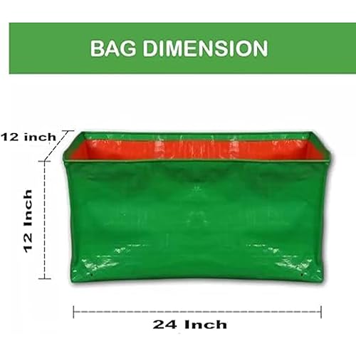 Image of IAgriFarm HDPE UV Treated Grow Bag, 250 GSM, 24 inchX12 inchX12 inch, Pack of 5,Suitable for Terrace and Vegetable Gardening