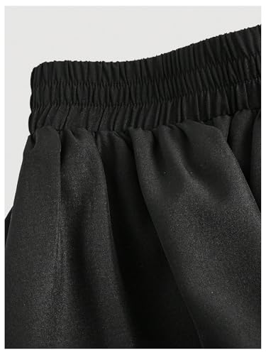 Milumia Women's Asymmetrical Ruffle Hem Skirt Elastic High Waisted High Low Long Skirts3