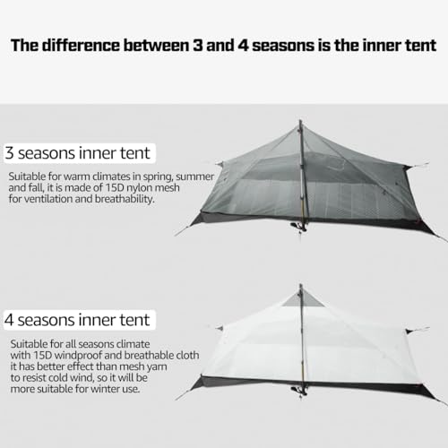Carpa ultraligera de 1 persona Telomat lanshan1 caqui miniatura 2