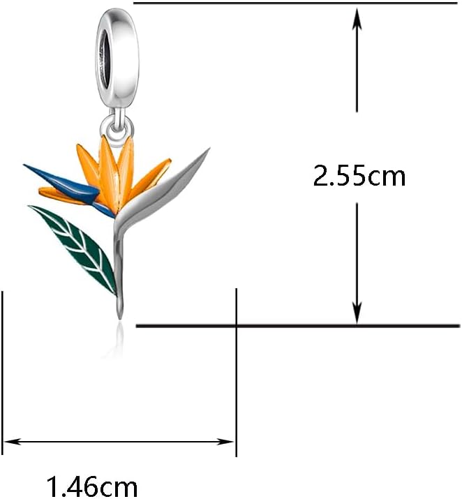 S925 Sterling Silve Flower Charms Fit Women Bracelets and Necklaces Bird of Paradise Lily Valley Beads Dangle Pendants DIY Jewelry Gift