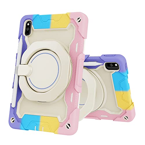 Coque Huawei MatePad 10.4 antichoc pour enfant avec poignée rose