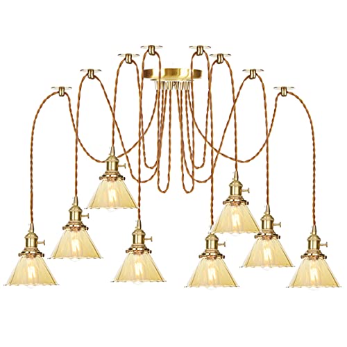Lustre industriel réglable pour corriger un manque de clarté au salon