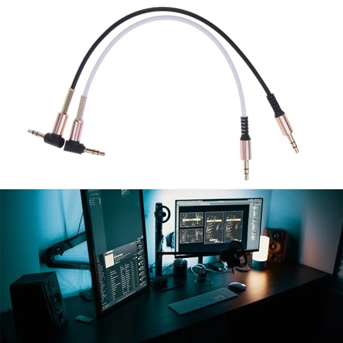 Cable AUX 3.5mm macho a macho 25cm ángulo 90 grados miniatura 6