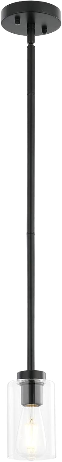 Mini Pendant Lighting Black, Light Industrial Pendant Lighting for Kitchen Island 1 Light